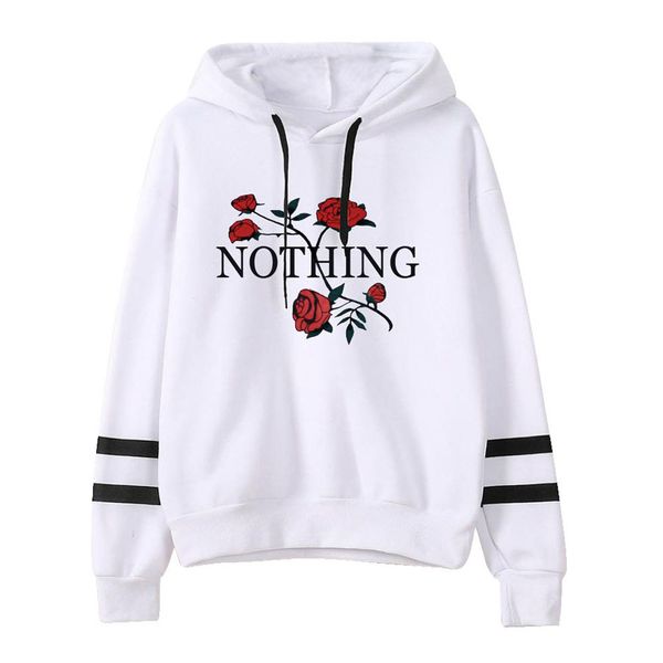 

hoodie womens flower print long sleeve hoodie sweatshirt jumper hooded kpop pullover bts-bangtan blouse high quality, Black