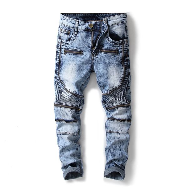 

european american style luxury quality men's slim jeans pants mens denim trousers straight fashion brand blue jeans for men