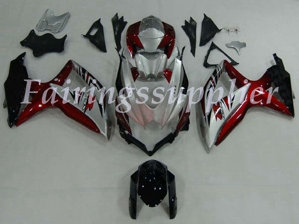 

новый (литье под давлением) abs обтекатель комплекты подходят для (suzuki gsxr 600-750) 2008 2009 2010 gsx-r600 r750 k8 обтекатели набор сер