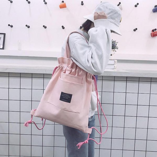 

качество женщин холст сумка плеча шнурок сумка bucket tote сумки посыльного кошелек сумка мода