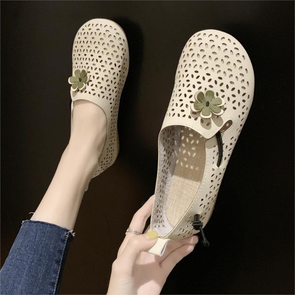 

nice new fashion women flower flats summer daily lovely breathable shoes woman flat heels female comfortable pu loafers, Black
