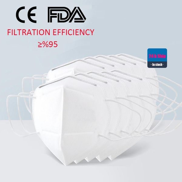 

ce fda certified kn95 mask 4 layers disposable breathing protective folding mask ffp2 95% filtration face mouth cover mask dustproof earloop