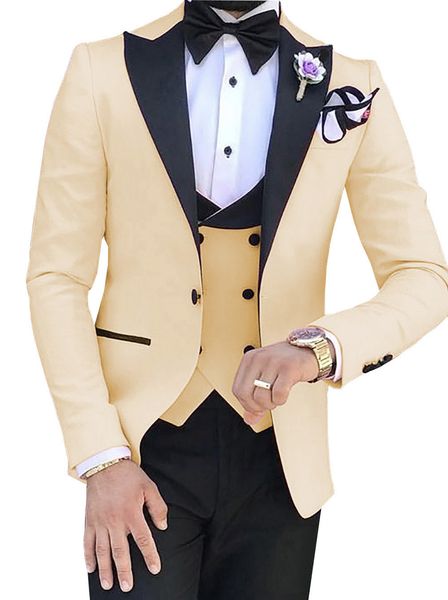 

новые one button groomsmen пик нагрудного свадебный groom tuxedos мужские костюмы венчание / prom / ужин best man blazer (куртка + tie + ves, Black;gray