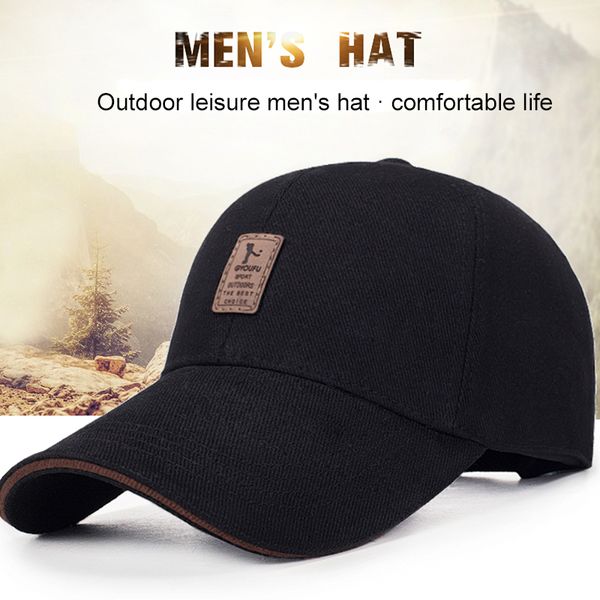 

модные мужчины туризм cap хлопок hat golf хлопок бейсболка спорт открытый солнцезащитный козырек шлема спорта шляпы run спорт для женщин, Black