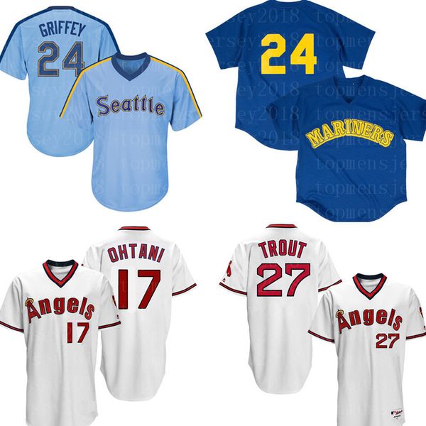 

Cheap sales Los Angeles 27 Mike Trout Angels # of Anaheim 17 Shohei Ohtani Jersey Retro Mesh 24 Ken Griffey Jr. Baseball Jerseys