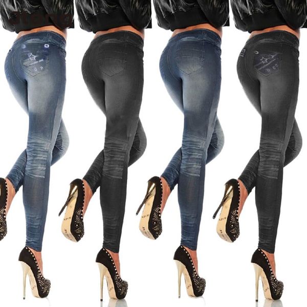 

women casual skinny butterfly printed jegging pencil pants high waist stretchy slim jeans  leggings, Blue