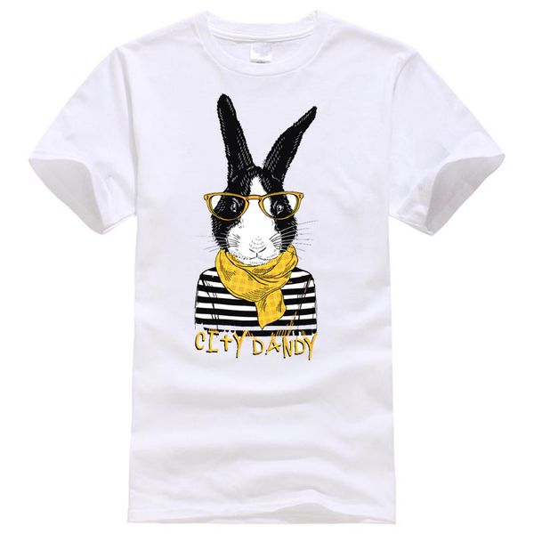 

г-н дизайн джентльмен личности кролика футболка мода мужской дизайнер случайный мужской хлопок короткий рукав удобной футболка, White;black