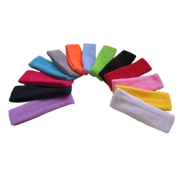 

cotton sports sweat headbands for men women tennis badminton yoga gym basketball hair bands sweatband, Yellow;black