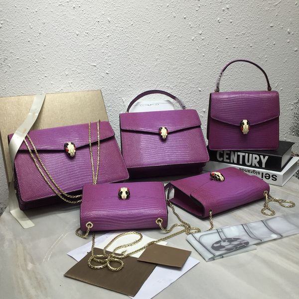 

international big-name female designer luxury fashion lizard leather simple noble crossbody shoulder bag handbag 20-14-4.5cm