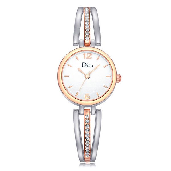

women bracelet watches luxury stainless steel rhinestone quartz watches, Slivery;brown