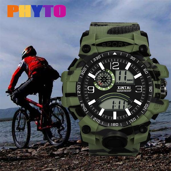 

new silicone strap digital watch fashion high-end multi-function 30m sports waterproof electronic watch reloj hombre 2019 #03, Slivery;brown