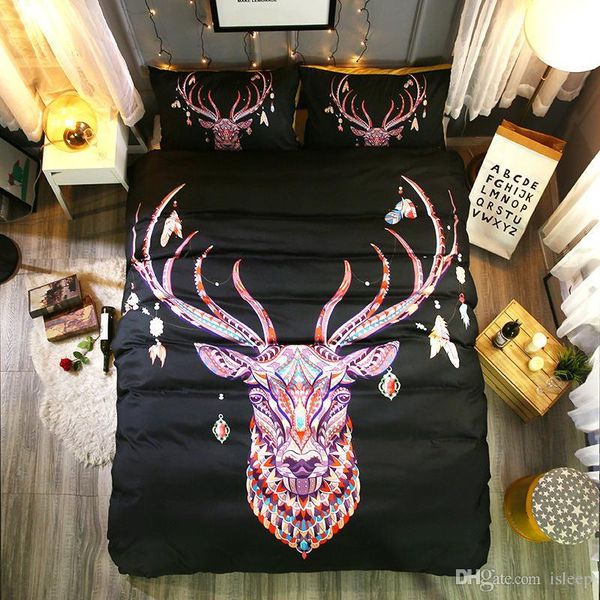 

3d printing national animal style deer 2 3 pcs bedding set with pillowcase 3d duvet cover set nice comforter cover