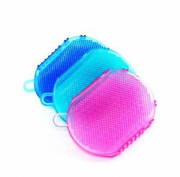 Guanti da bagno Doccia esfoliante Spazzola da bagno per la pulizia del corpo Spazzola esfoliante in silicone Scrubber Bagno Scrub Guanto Spa SN2870