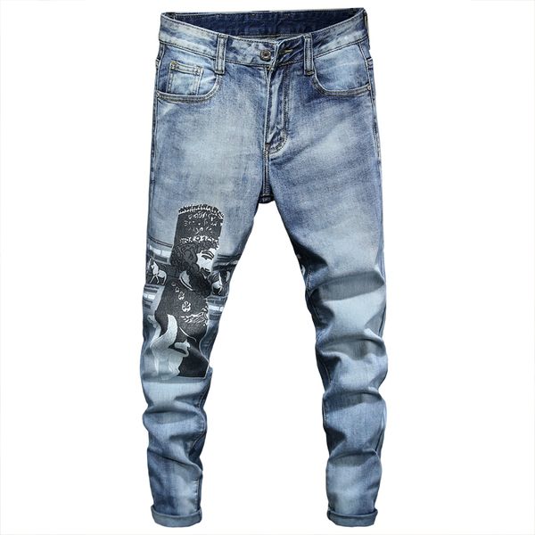 

mens 2020 luxury designer jeans designer mens skinny biker rock revival slim fit high waisted diesel men jeans fear of god jeans, Blue