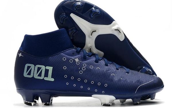 

2020 wavelength blue waterproof transparent studs mercurial superfly v fg leather outdoor shoes men shoes size 39-45
