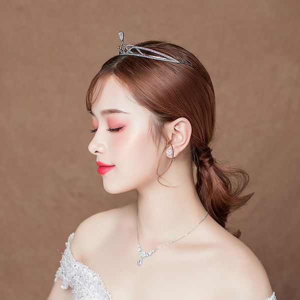 

eseres women dubai wedding jewelry sets simple silver rhinestone necklace and earrings necklace sets