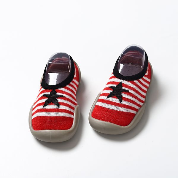 

non-slip kid baby first walkers shoes striped casual knit shoes infant toddler soft bottom non-slip toddler
