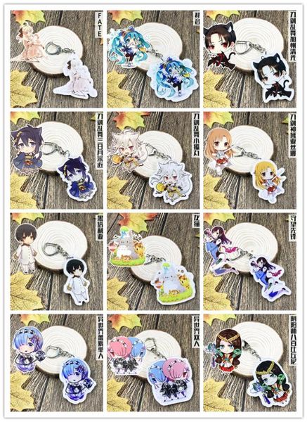 

cosaner sword art online hatsune miku anime acrylic key chains cartoon keyring keychain pendant keyholder gift, Silver