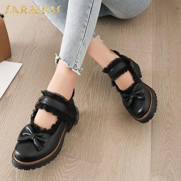 

sarairis 2020 new fashion platform mary janes pumps woman shoes square heels hook loop butterfly sweet shoes women pumps, Black