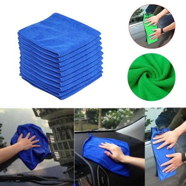 

10pc blue car cleaning detailing mirofiber soft polish cloths towel high absorbency, can hold up 8 times its weight in water