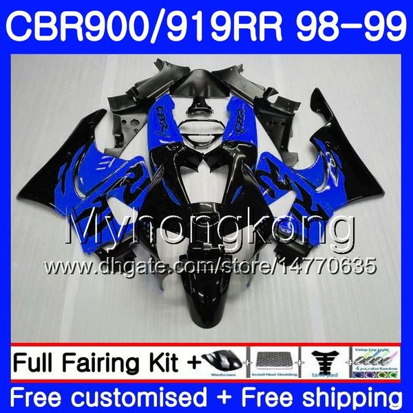 Karosserien für HONDA CBR 919RR CBR 900RR CBR919RR 1998 1999 278HM.40 CBR900RR CBR 919 RR CBR900 RR CBR919 RR 98 99 Verkleidung Blau schwarz glänzendes Kit