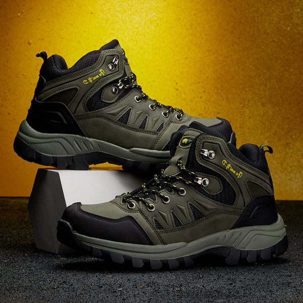 

cimim new high outdoor hiking shoes men large size comfortable on foot casual shoes fashion non-slip mens boots, Black