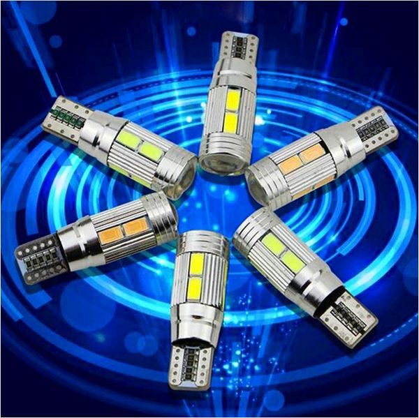 

100pcs t10 10 smd 5630 white led for w5w 194 168 2825 car side wedge light automotive t10 led light bulbs replacement parts