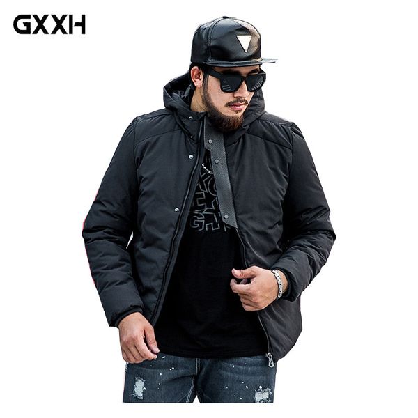 

brand size xxl 3xl 4xl 5xl 6xl 7xl men's park winter black hooded jacket men's fashion casual thick warm cotton coat, Tan;black