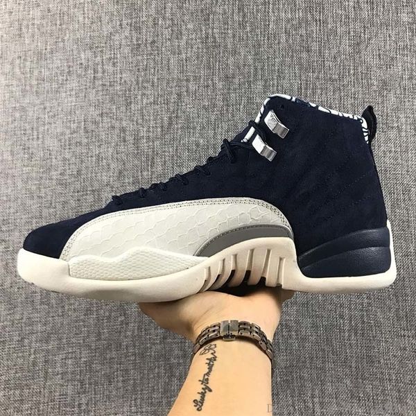 

новый утепленных 12 пе michigan black wntr замша 12s мужские баскетбольные кроссовки обувь gs hyper лимонад дизайнер jumpman тренеры zapatos
