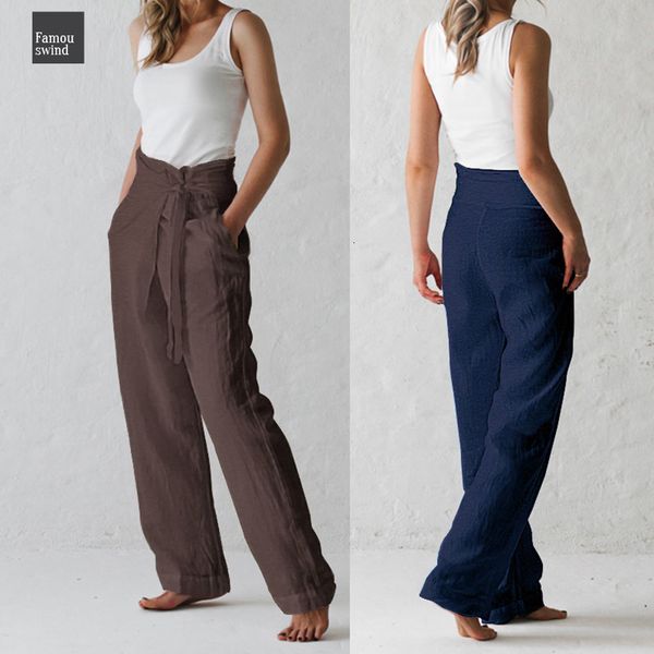 

твердый брюки размер celmia женщины высокой талией длинные 2019 палаццо женщина широкий старинные случайные свободные штанины панталон с фор, Black;white