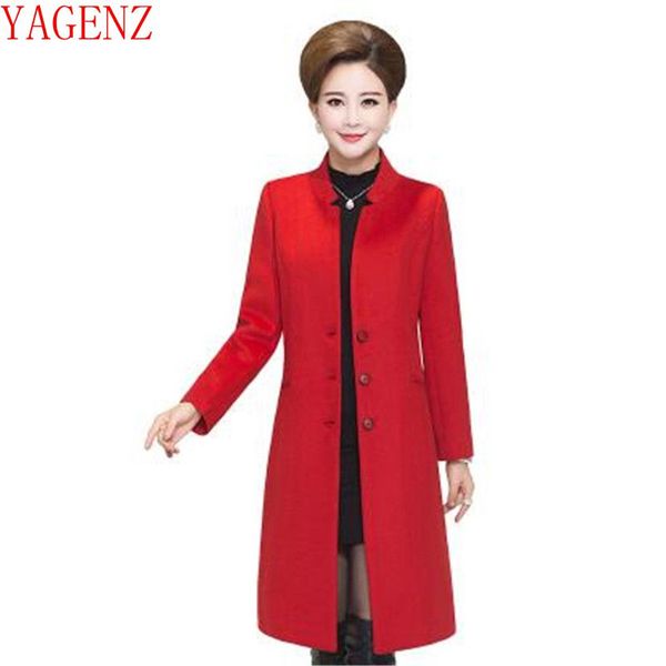 

yagenz middle-aged women qiu dong outfit cashmere coat new product loose high-grade women clothing beautiful cashmere coat kg411, Black