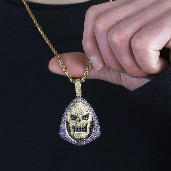 

ожерелье нового способа iced out skeleton подвеска с теннис цепи медь hip-hop золото серебро цвет mens женщин шарм цепочки ювелирные изделия, Silver
