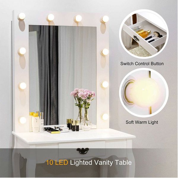 

сша фото 10 светодиодные лампы голливудская тщеславия зеркало для макияжа с лампочками туалетный столик зеркала для продажи онлайн