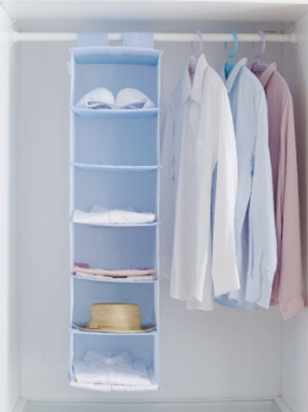 

wardrobe clothing storage bag 6 layers scarf hat clothes folding hanging bag oxford cloth underwear closet organizer bedroom decoration