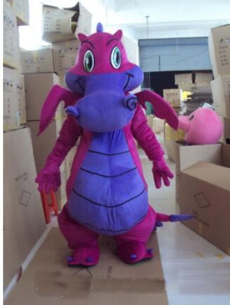 2019 vendita in fabbrica Dragon Mascot Purple Dinosaurs Mascot Costume Adult Size Fancy Party Dress Natale per Halloween Party Event