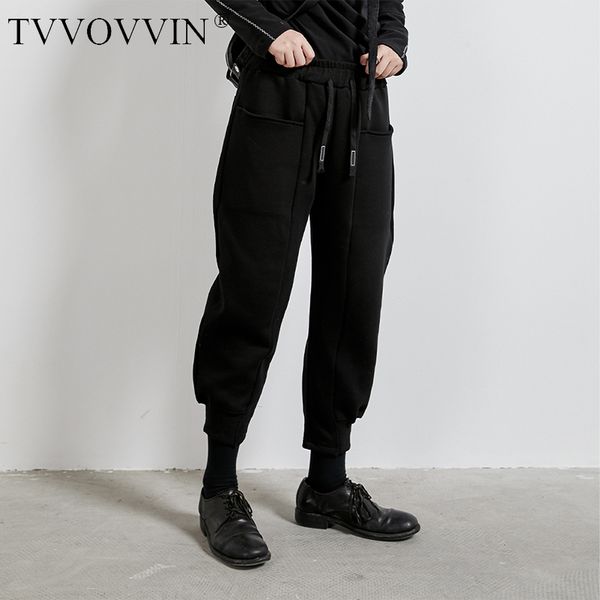 

high elastic waist black split long harem trousers new loose fit pants women fashion tide spring autumn 2020 1n322, Black;white