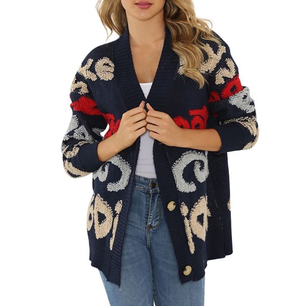 

women v-neck casual button long sleeve knitted sweater loose cover up cardigan pull femme nouveaute 2019 winter clothes women, White