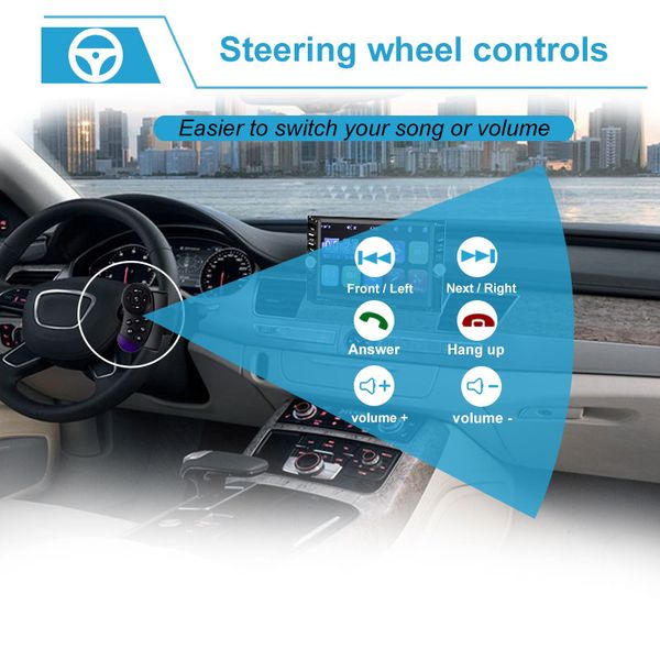 

2 din car radio 7" inch hd autoradio multimedia player touch screen auto audio stereo mp5 bluetooth aux tf fm rear view camera