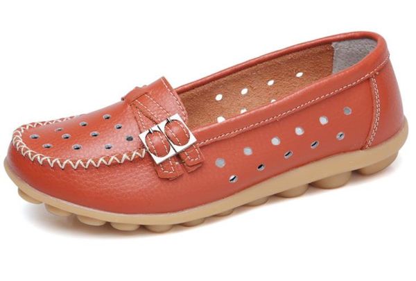

women shoes non-slip comfortable leather flats women's casual shoes 1082, Black