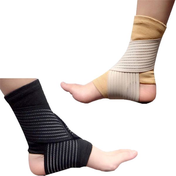 

high elastic bandage compression knitting sports protector basketball soccer ankle support brace guard ing, Blue;black