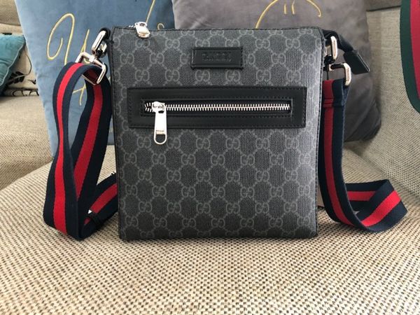 

classic limited edition small embroidery shoulder bag for men real leather pvc crossbody messenger bag totes for man size 21*23.5*4.5cm