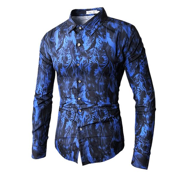 

new fashion french stylish casual shirts fashion men's casual printed floral long sleeve button shirt blouse male, White;black