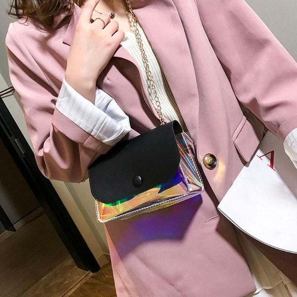 

лазерная transparent плеча сумки женщин цепи вскользь малый crossbody сумки mini маленький квадрат обновления