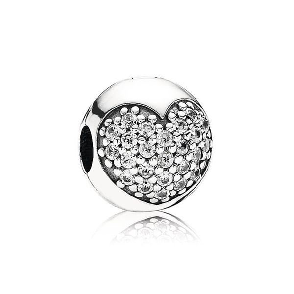

new 100% 925 sterling silver 1:1 genuine gem 791053cz sparkling heart pave silver clip charm fit diy bracelet original women gift, Black