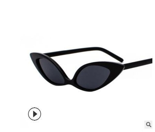 

2019 new cat-eye full-frame sunglasses inverted triangle ocean sunglasses fashion punk style glasses, White;black