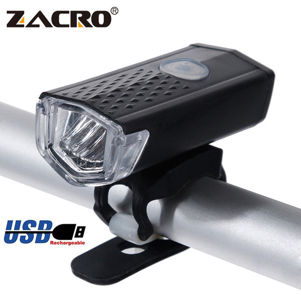 

zacro rechargeable bike light 300 lumen 3 modes headlight bike 6000k bicycle dynamo light front running lights