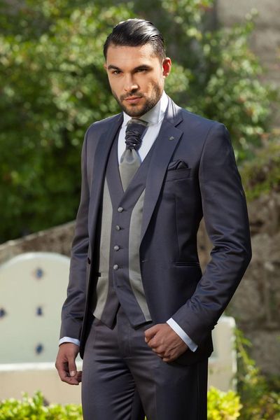 

новые одна кнопка groomsmen notch отворот свадьба жених смокинги мужские костюмы свадьба / выпускной вечер / ужин лучший человек блейзер (ку, Black;gray
