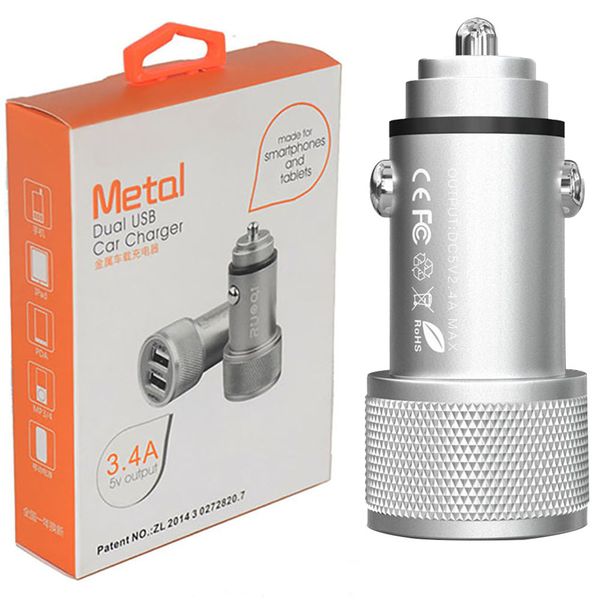 

qc 3.0 dual usb car charger 3.6a mobile phone 2 usb fast car charger for iphone xiaomi quick charger metal car -loader