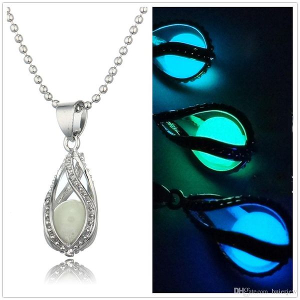 Collane con medaglione che si illuminano al buio Collana con pendenti Chocker luminosi con pendente in pietra luminosa