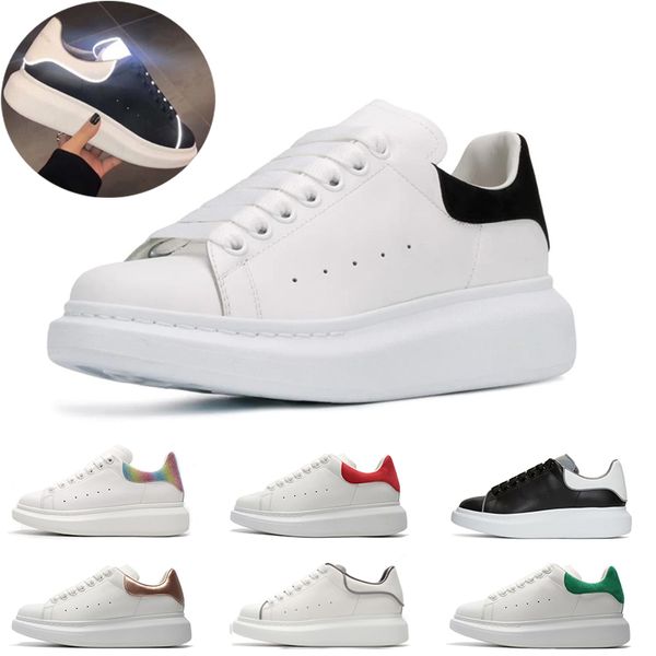 

2019 queen luxury de igner hoe women men trainer 3m reflective triple white leather platform neaker flat party alexander port hoe, Black